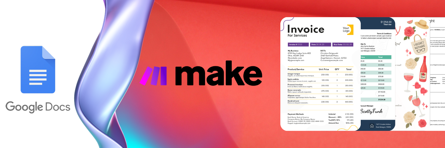 How To Automatically Create Google Docs from Templates with  Make and Carbone