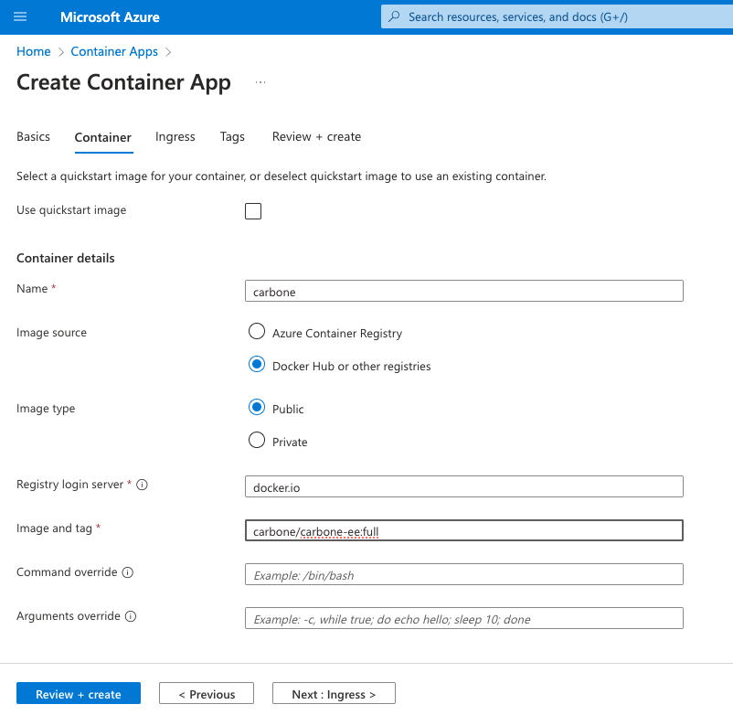 Service creation step 3