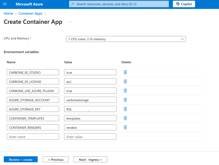 Service creation step 4