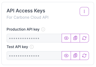 Get API Keys from Carbone Account