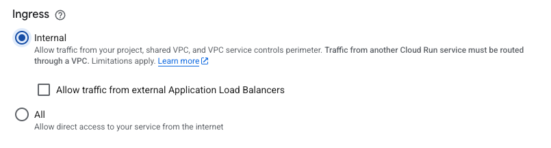 Allow only internal traffic