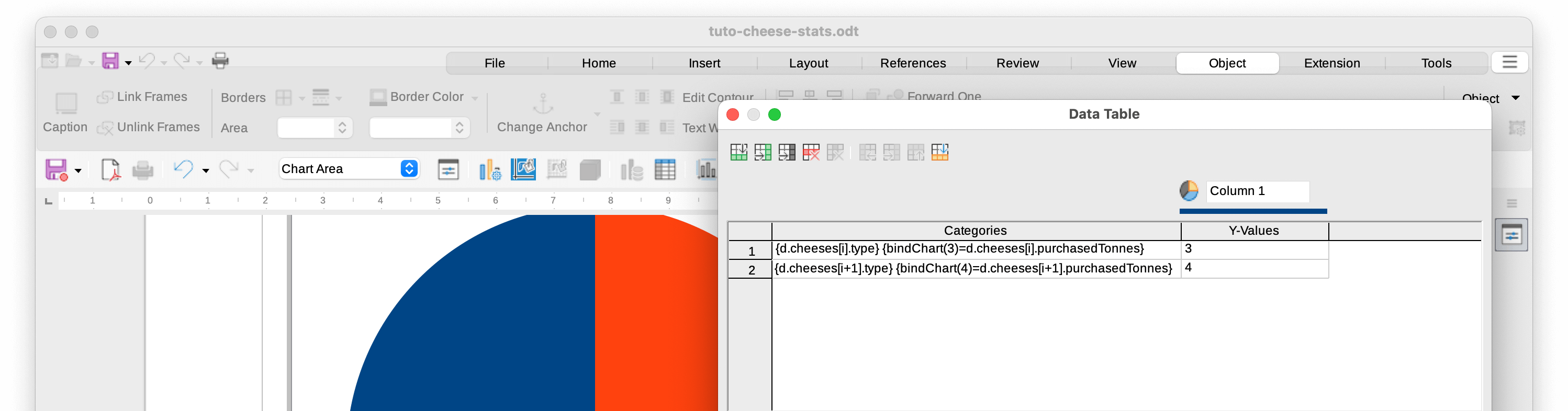 Tutorial insert charts with LibreOffice