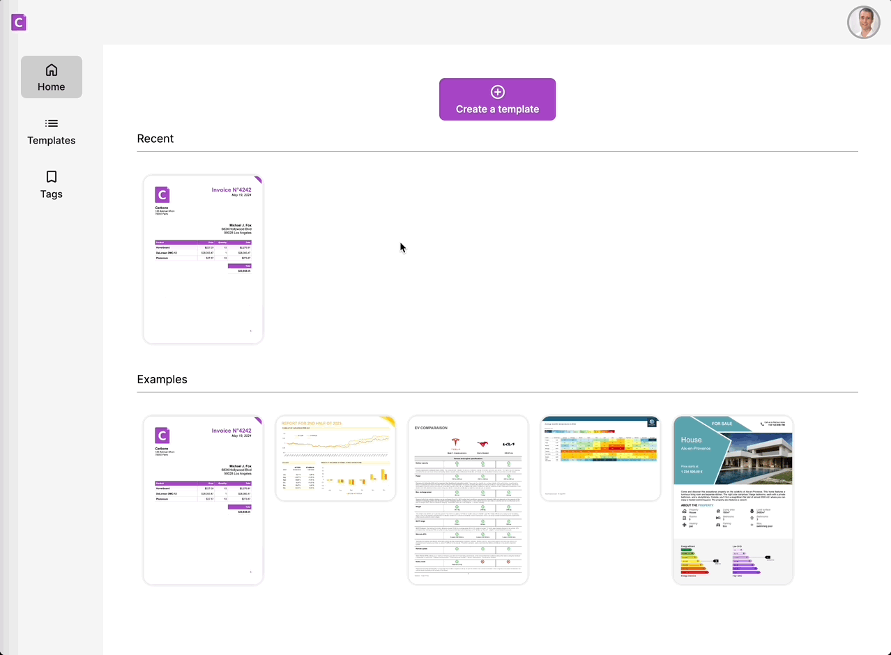 View and manage your templates with an enhanced user interface.