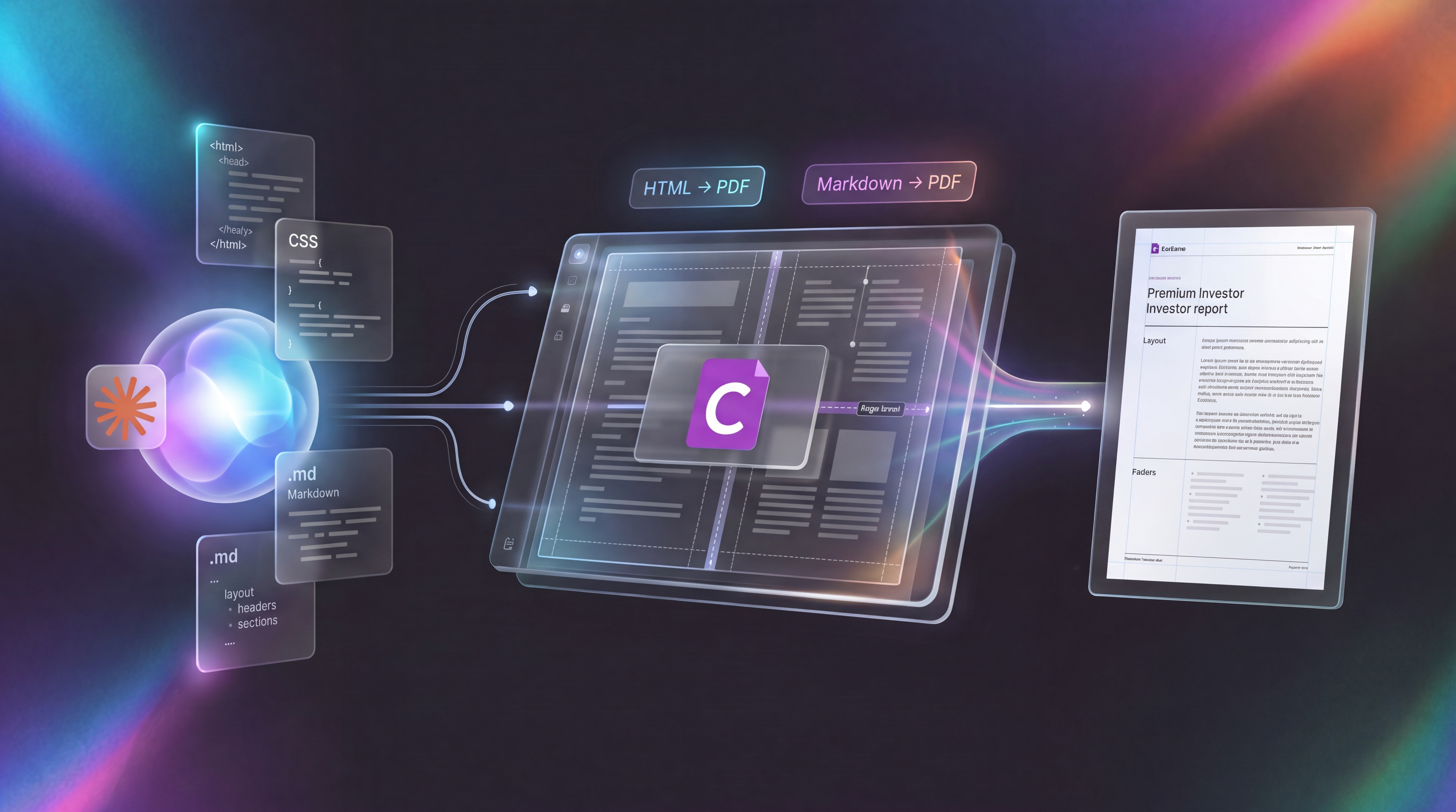Claude to PDF: turn HTML or Markdown into a polished document illustration