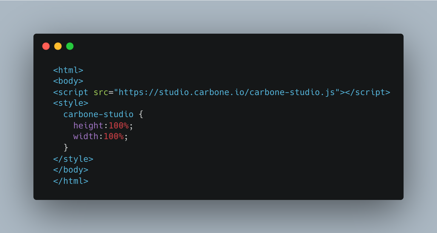 Embed Carbone Studio in your HTML5 application illustration