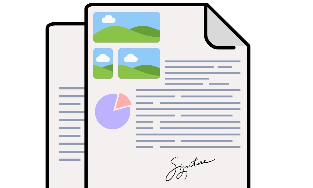 More than just text replacement, embed png, jpeg, svg images, charts, form, signatures ... in your PDFs illustration