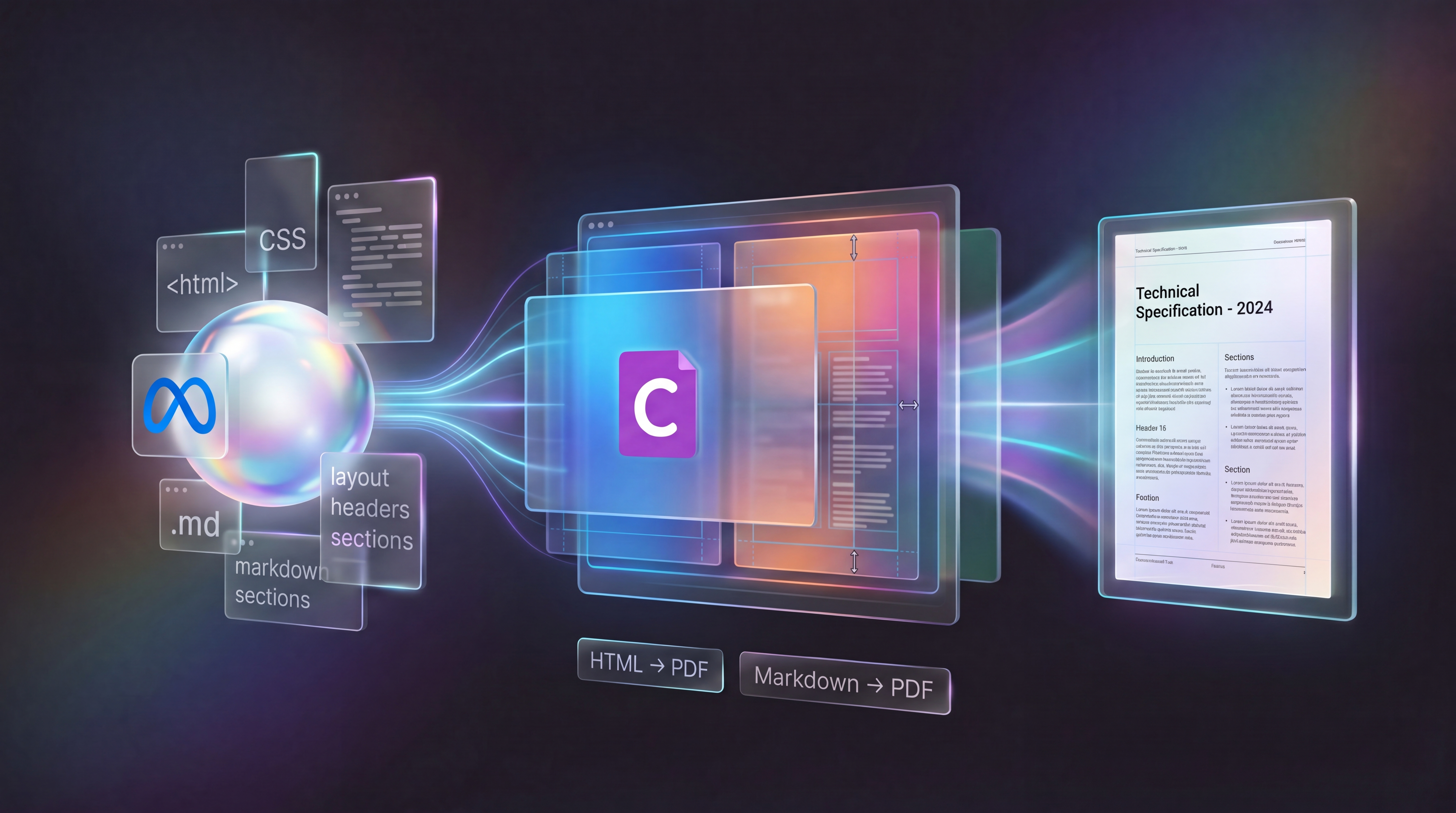 Llama to PDF: turn HTML or Markdown into a polished document illustration