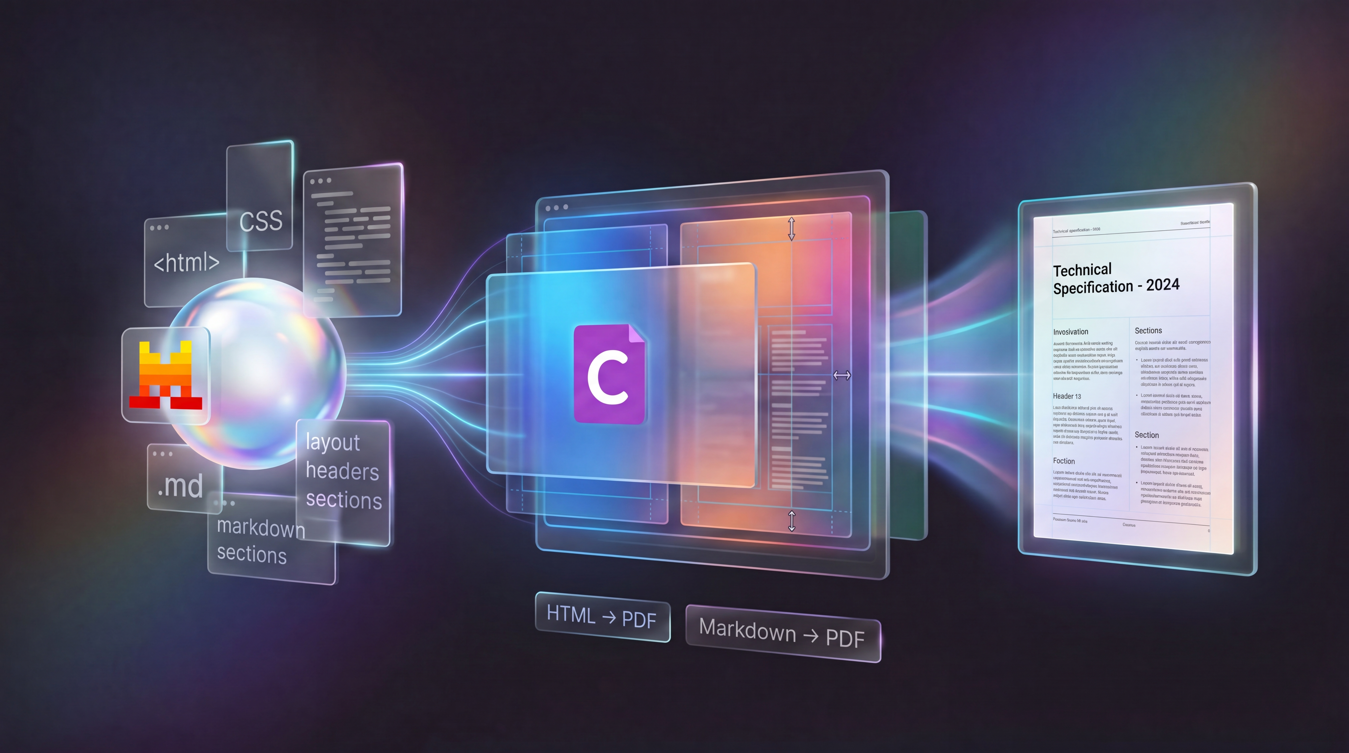 Vibe to PDF: turn HTML or Markdown into a polished document illustration