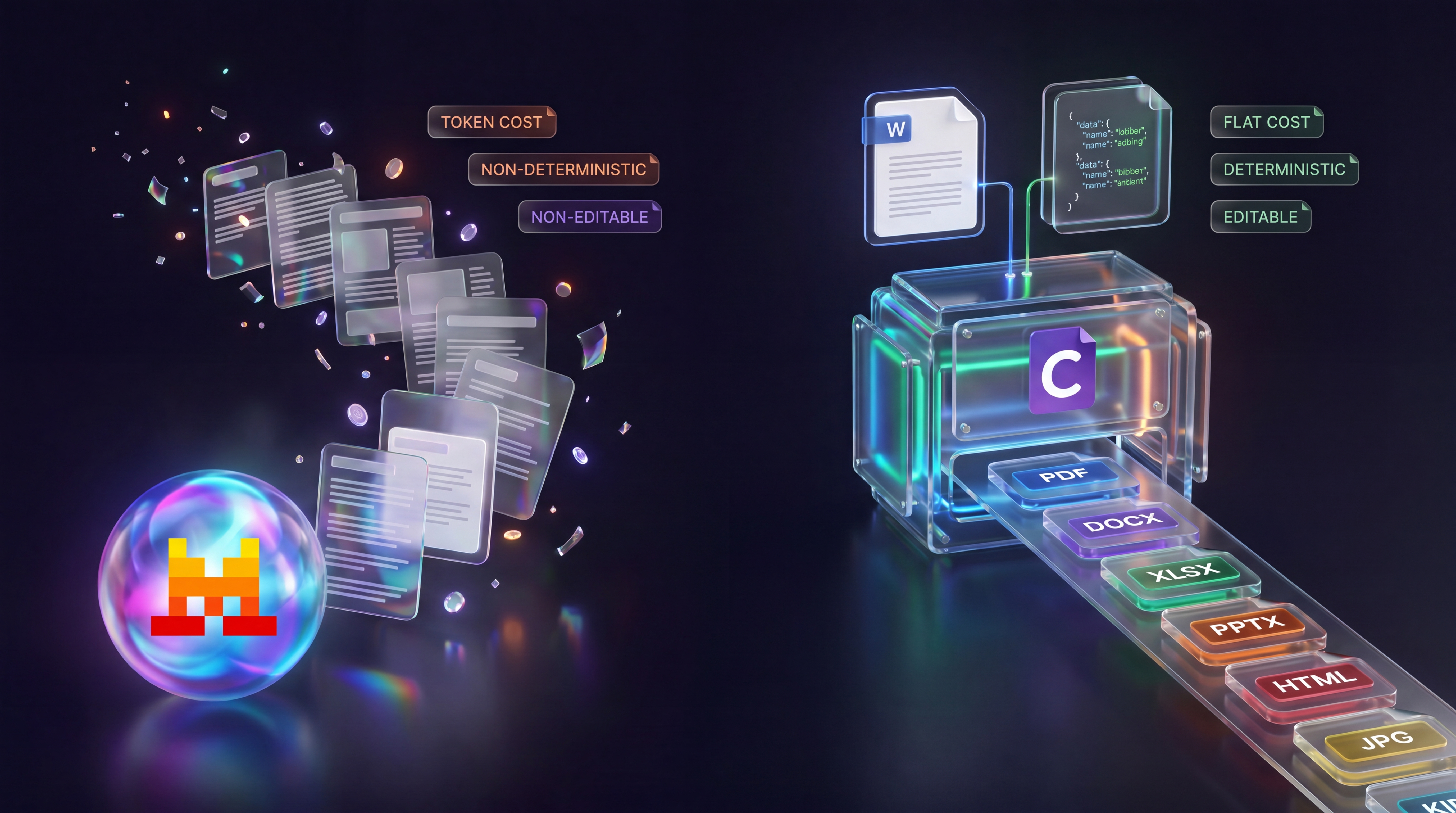 Where AI-native file generation falls short illustration